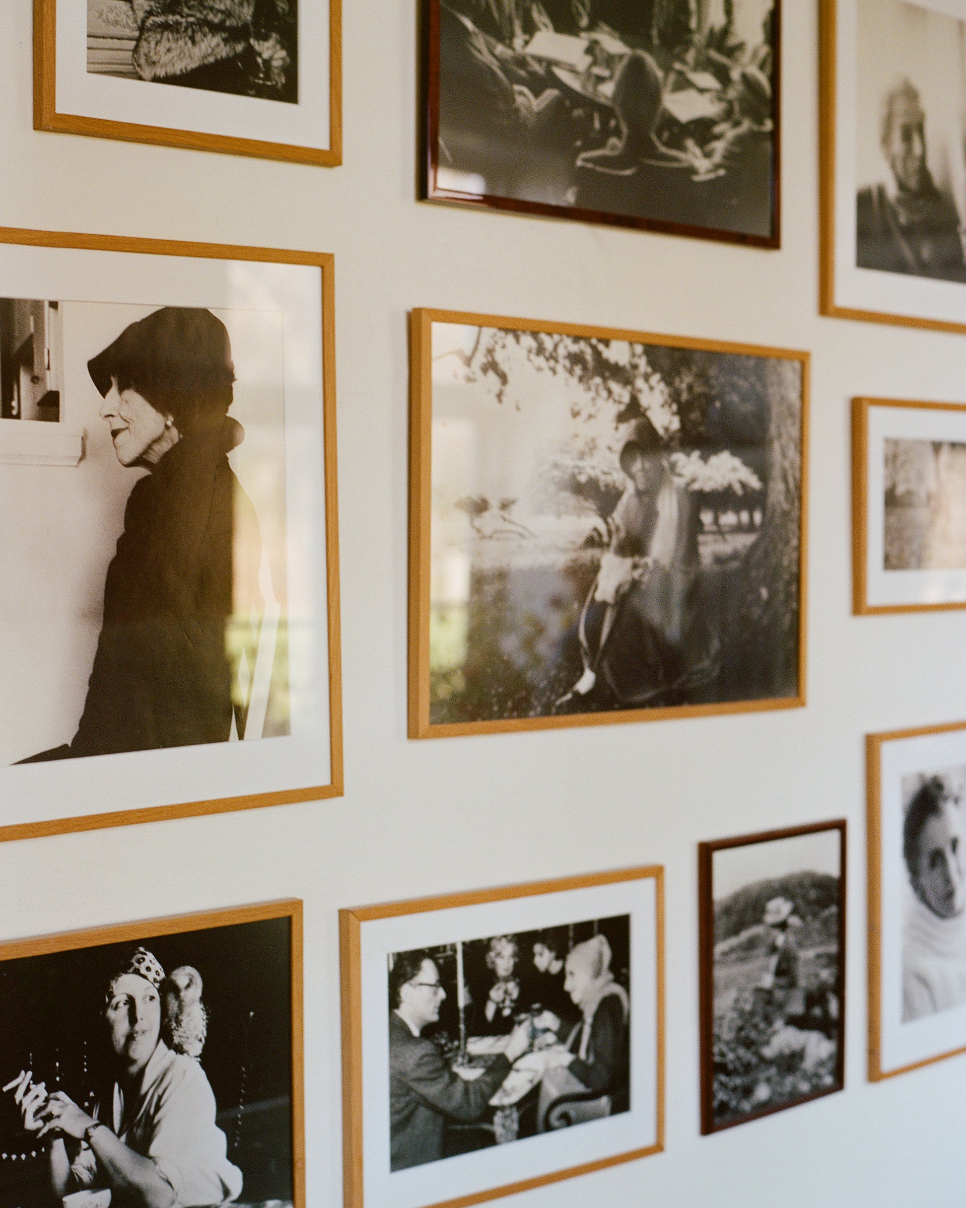 Frames hanging on wall.