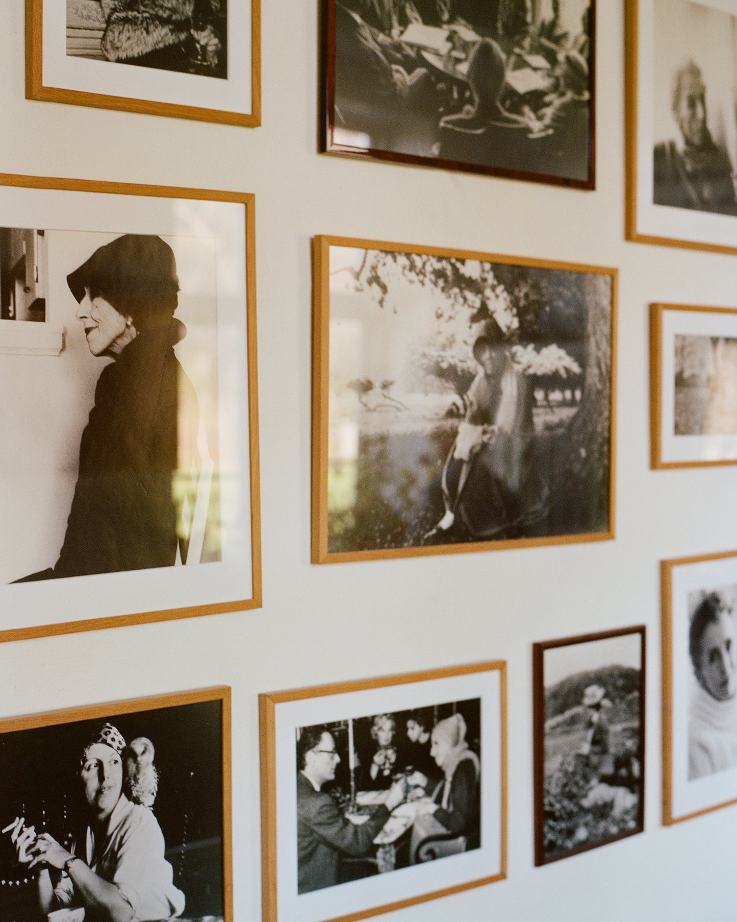 Frames hanging on a wall.