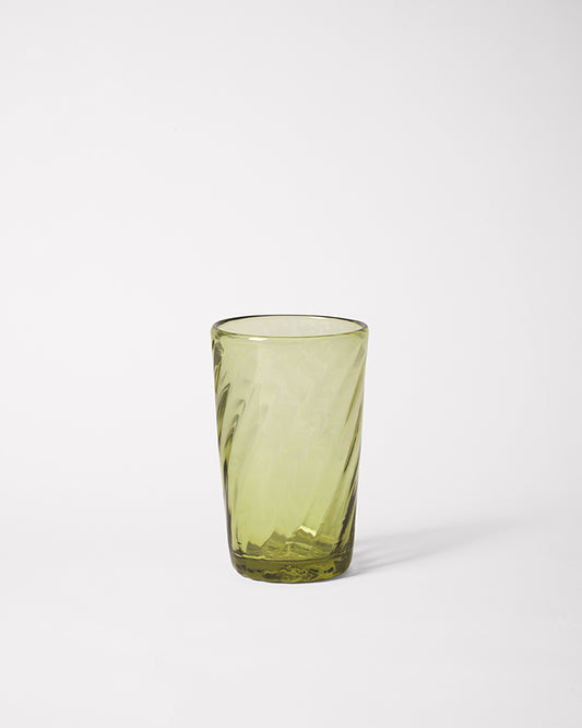 Green Murano glass with swirl detail.
