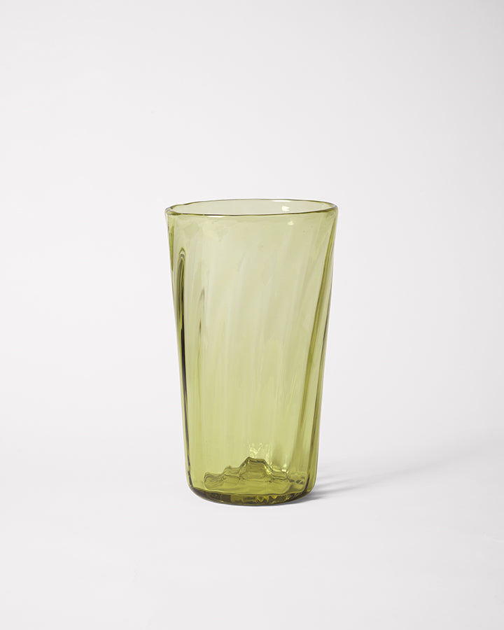 Large green Murano glass with swirl detail.