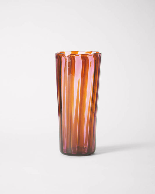 Large striped handmade Murano glass in two colors.