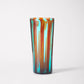 Large striped handmade murano glass in two colors.