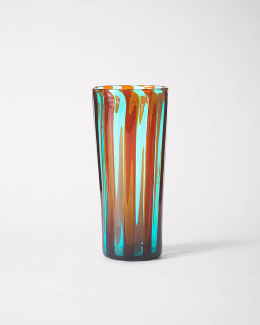 Large striped handmade murano glass in two colors.