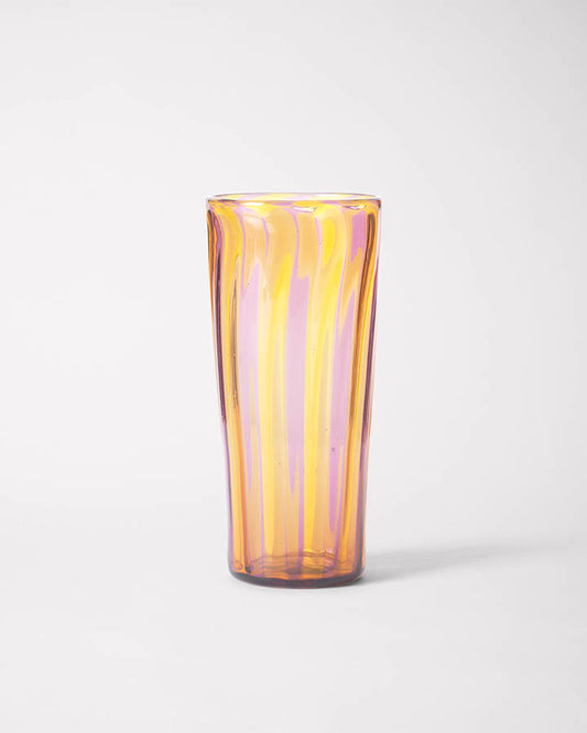 Large striped handmade Murano glass in two colors.