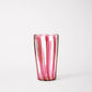 Small striped handmade Murano glass in pink. 